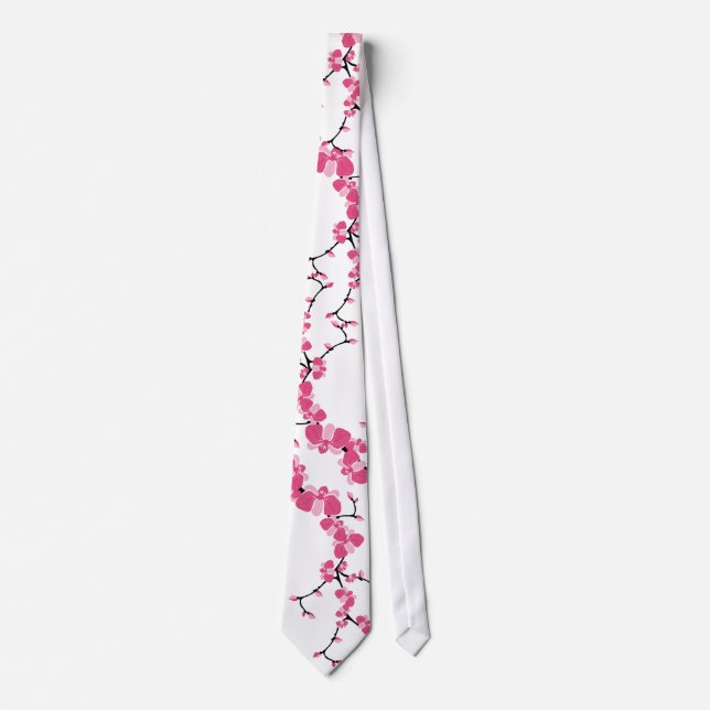 Cherry Blossom Tree Branch Tie Design 2 (Front)