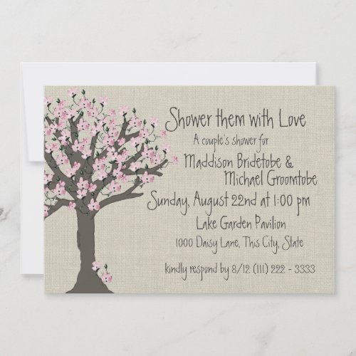 Cherry Blossom Tree Couples Shower Invitation