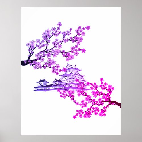 Cherry Blossom Tree Design_ Japanese Sakura tree   Poster