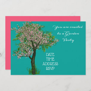 Cherry Blossom tree Garden party function Invitation