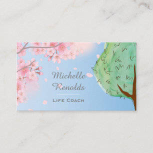 Cherry Blossom Tree Nature Garden Custom Business Card