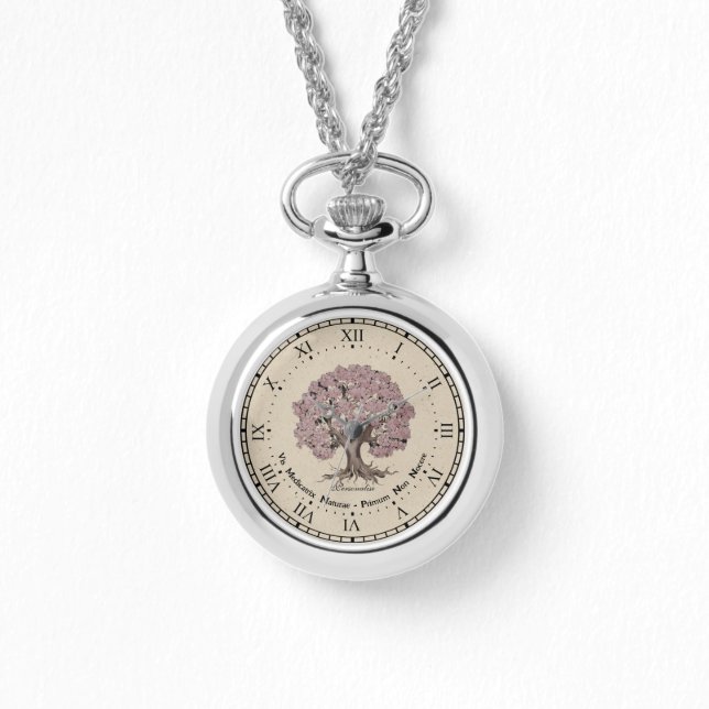Cherry Blossom Tree Of Life Latin Necklace EWatch (Front)