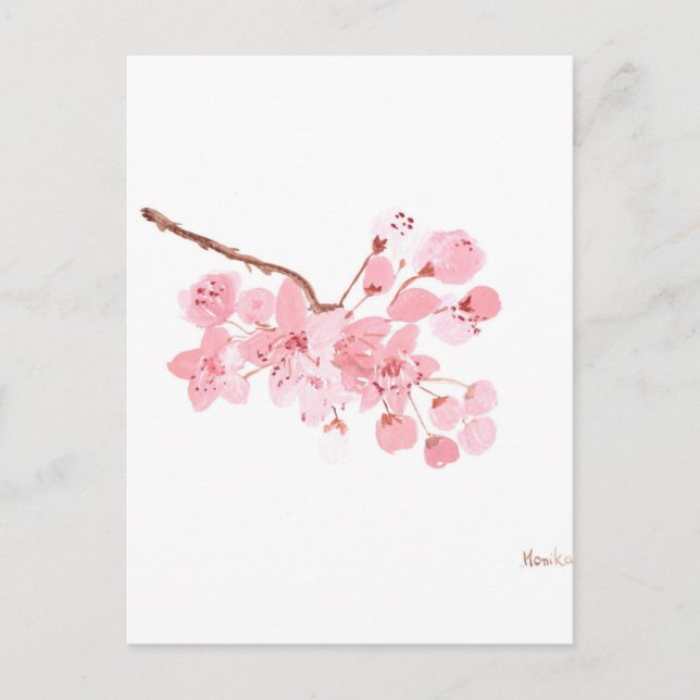 cherry blossom tree pink floral elegant chic postcard (Front)