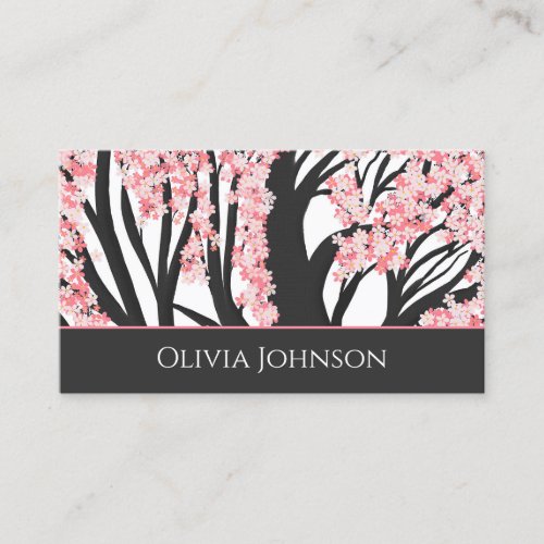 Cherry Blossom Tree Pink Flowers Business Card