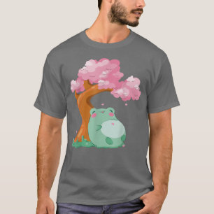 Cherry Blossom Tree Sakura Cute Frog Kawaii Japane T-Shirt