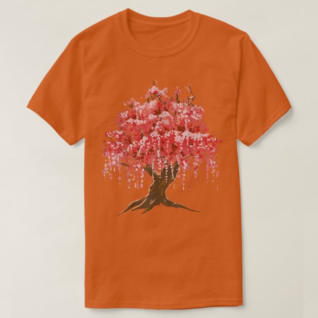 Cherry Blossom Tree Sakura Japanese Nature Graphic T-Shirt (Design Front)