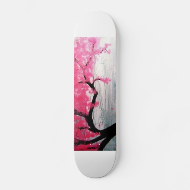 Cherry blossom tree skateboard deck (Front)