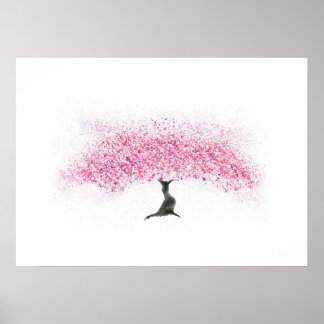 Cherry Blossom Tree Watercolor Poster