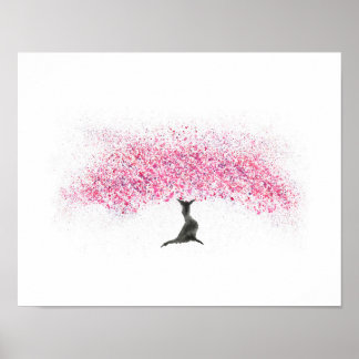 Cherry Blossom Tree Watercolor Poster