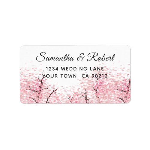 Cherry Blossom Tree Wedding Address Label