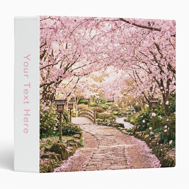 Cherry Blossom Trees 3 Ring Binder (Front/Spine)