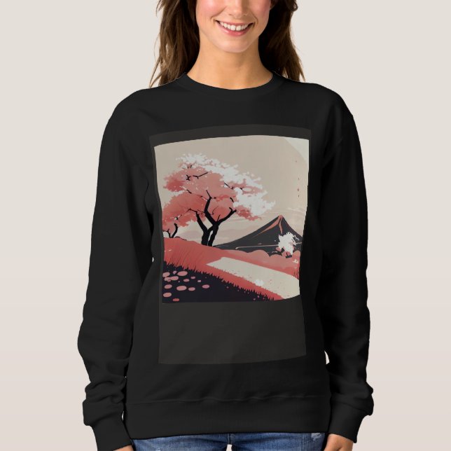 Cherry Blossom trees pink shades of countryside hi Sweatshirt (Front)