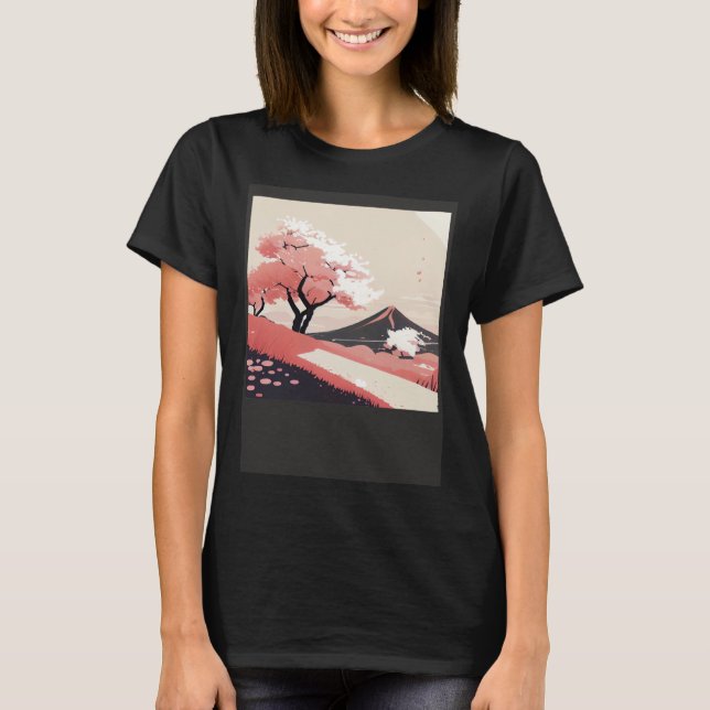 Cherry Blossom trees pink shades of countryside hi T-Shirt (Front)