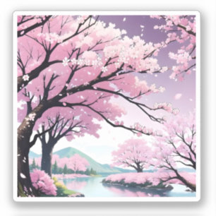 Cherry blossom trees sticker
