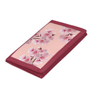 Cherry blossom trifold wallet