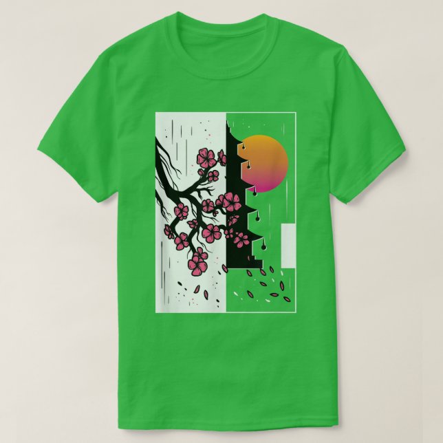 Cherry Blossom Vaporwave Sakura Japanese Aesthetic T-Shirt (Design Front)