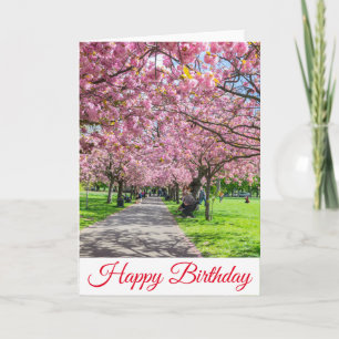 Cherry blossom view birthday card