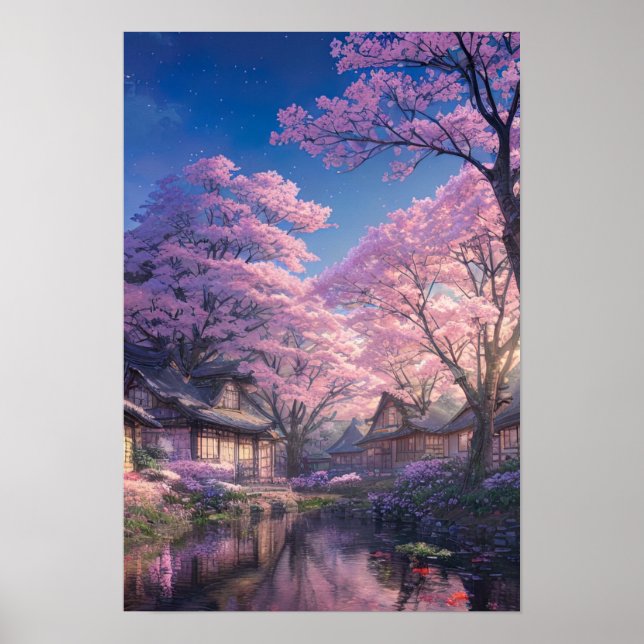 Cherry Blossom Village Retreat Poster (Front)