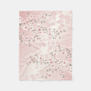 Cherry Blossom Vintage Coquette Aesthetic Fleece Blanket