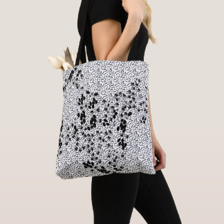 Cherry Blossom Wallpaper Craft Paper Black Hearts Tote Bag