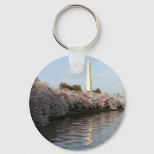 Cherry Blossom Washington monument Keychain