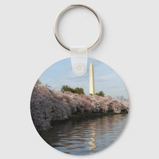 Cherry Blossom Washington monument Keychain
