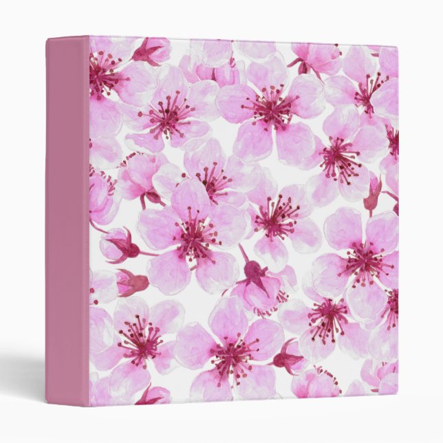Cherry blossom watercolor 3 ring binder (Front/Spine)