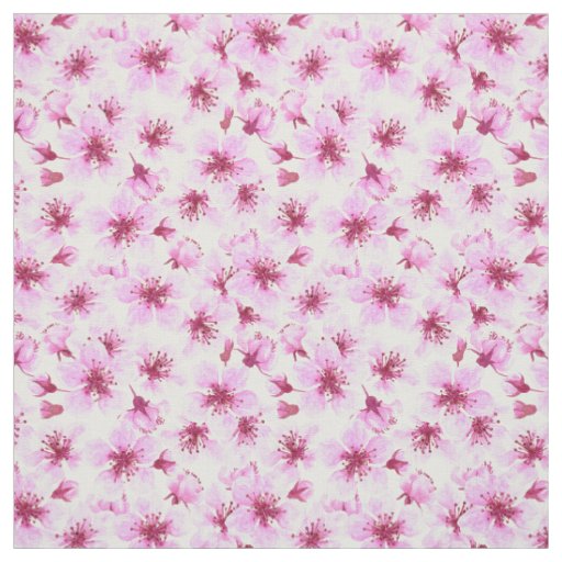 Cherry blossom watercolor fabric