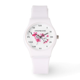 Cherry Blossom Watercolor Floral Sakura Modern  Watch