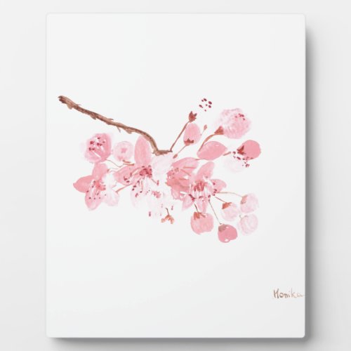 cherry blossom watercolor pink sakura pretty plaque