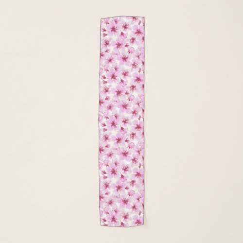 Cherry blossom watercolor scarf