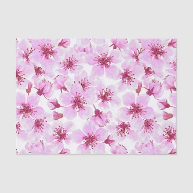 Cherry blossom watercolor tissue paper (Front)