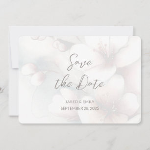 Cherry Blossom Wedding Add Photo Save the Date
