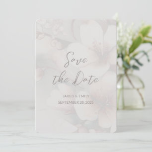 Cherry Blossom Wedding Add Photo Save the Date