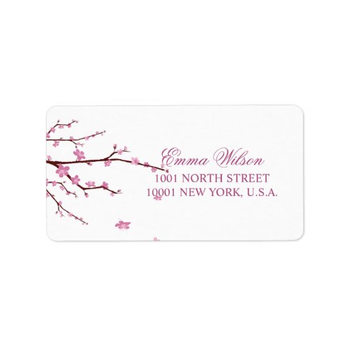 Cherry Blossom Wedding Address Labels
