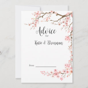 Cherry Blossom Wedding  Advice Card