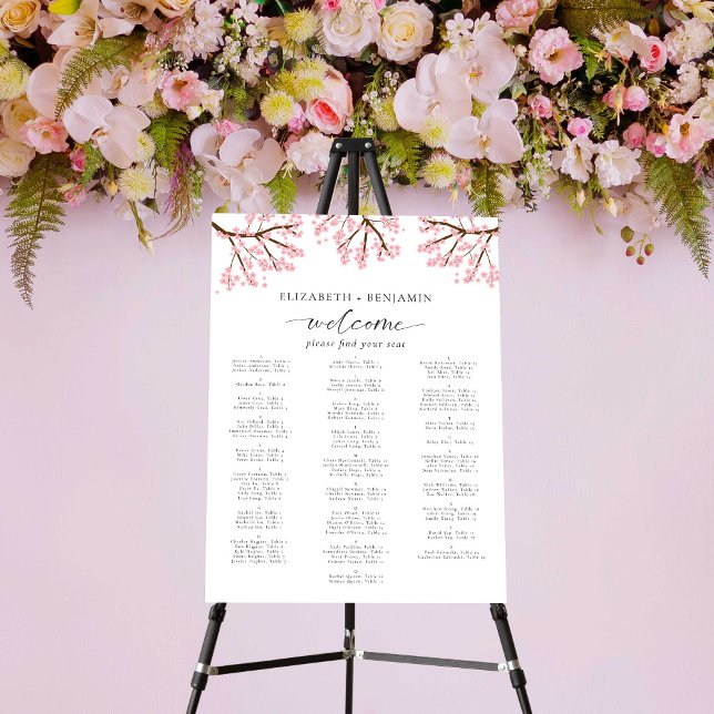 Cherry Blossom Wedding Alphabetical Seating Chart  Foam Board (Creator Uploaded)
