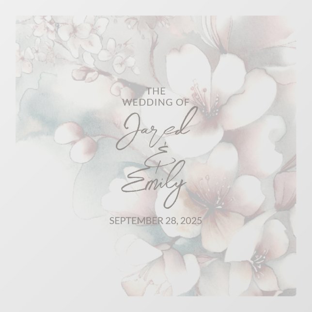 Cherry Blossom Wedding Banner Floor Decal (Sheet)