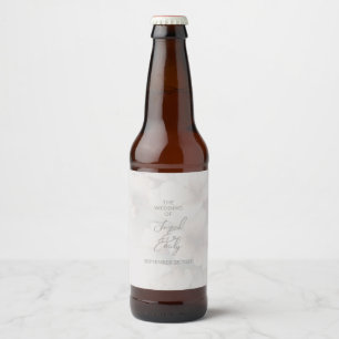 Cherry Blossom Wedding Beer Bottle Label