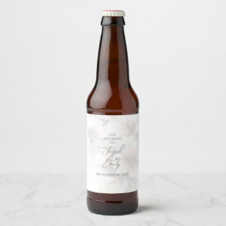 Cherry Blossom Wedding Beer Bottle Label