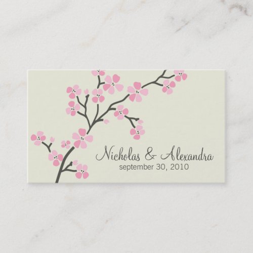 Cherry Blossom Wedding Business Card (pink)
