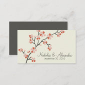 Cherry Blossom Wedding Business Card (salmon) (Front/Back)