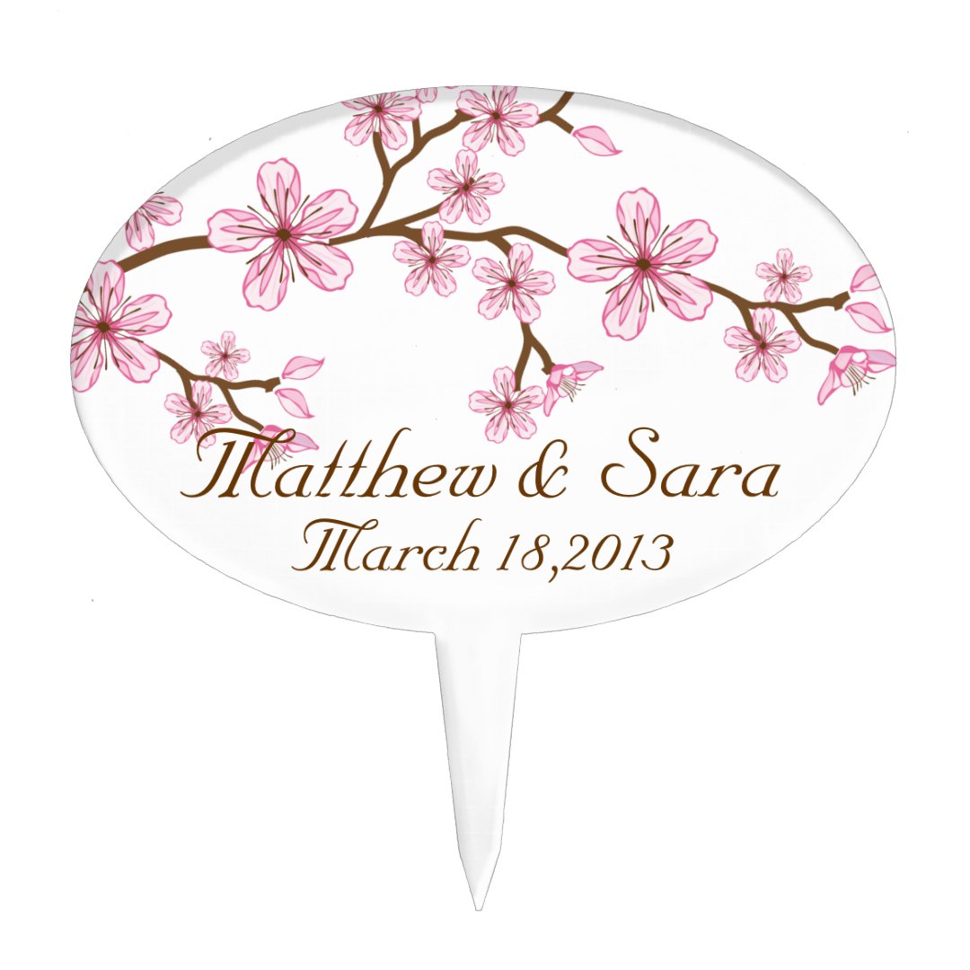 Cherry Blossom Wedding Cake Topper Zazzle