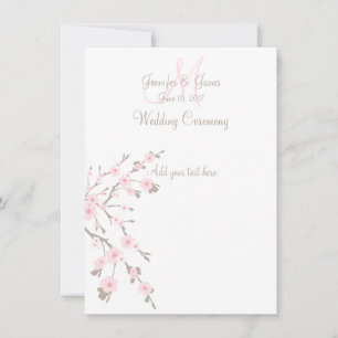 Cherry Blossom Wedding Church Programs