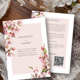Cherry Blossom Wedding Details and Website Invitation