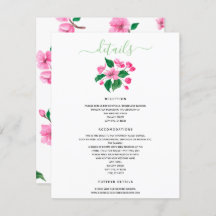 Cherry Blossom Wedding Details Enclosure