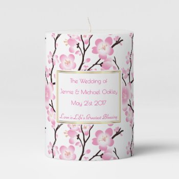 Cherry Blossom Wedding Engagement Occasion Candle by funny_tshirt at Zazzle