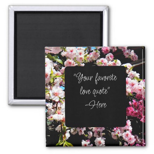Cherry Blossom Wedding Favor Custom Quote Magnet