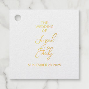 Cherry Blossom Wedding Foil Favor Tags