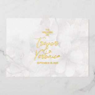 Cherry Blossom Wedding Foil Invitation